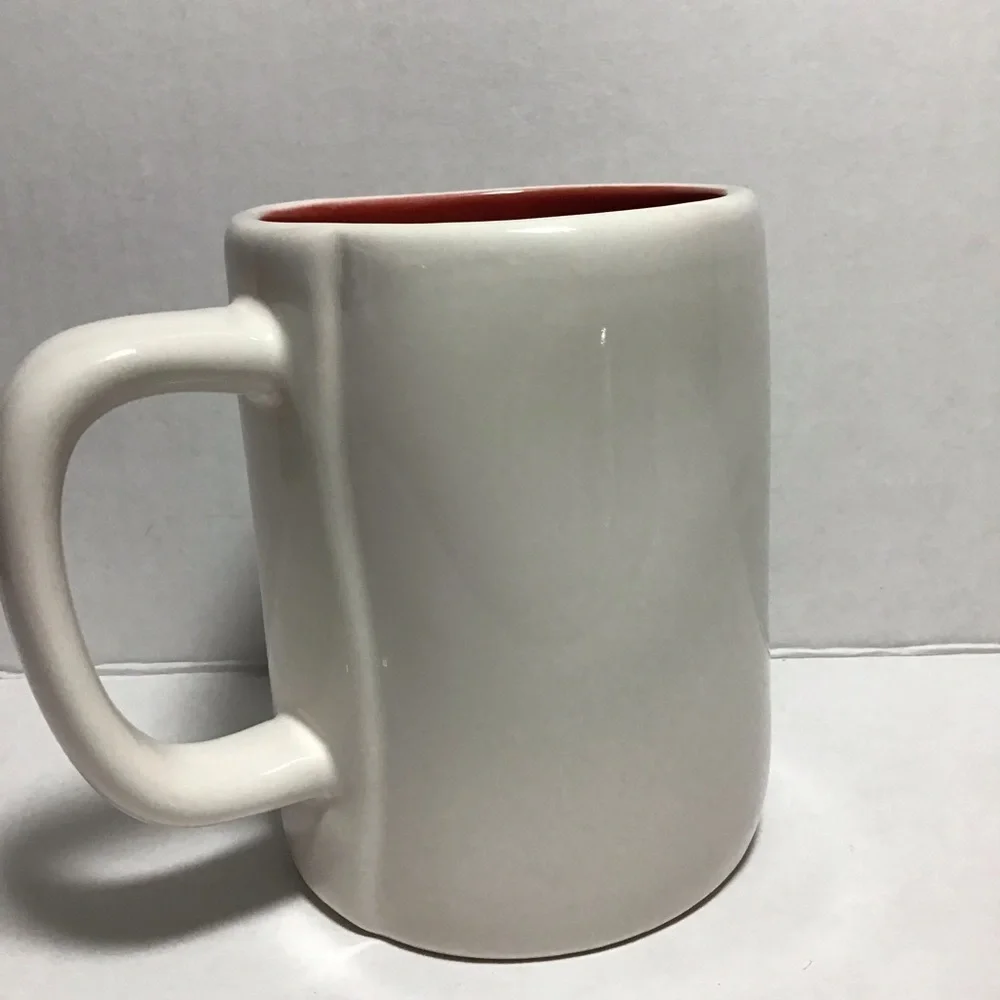 Rae Dunn FA LA LA! Large Red Letter Red Inside Mug